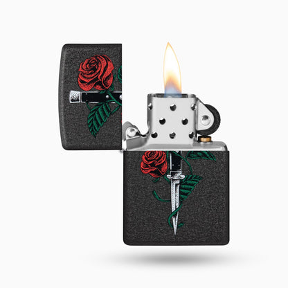 Zippo Rose Dagger Tattoo Design  Windproof Lighter