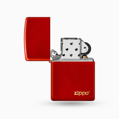 Classic Metallic Red Zippo Logo Windproof Lighter