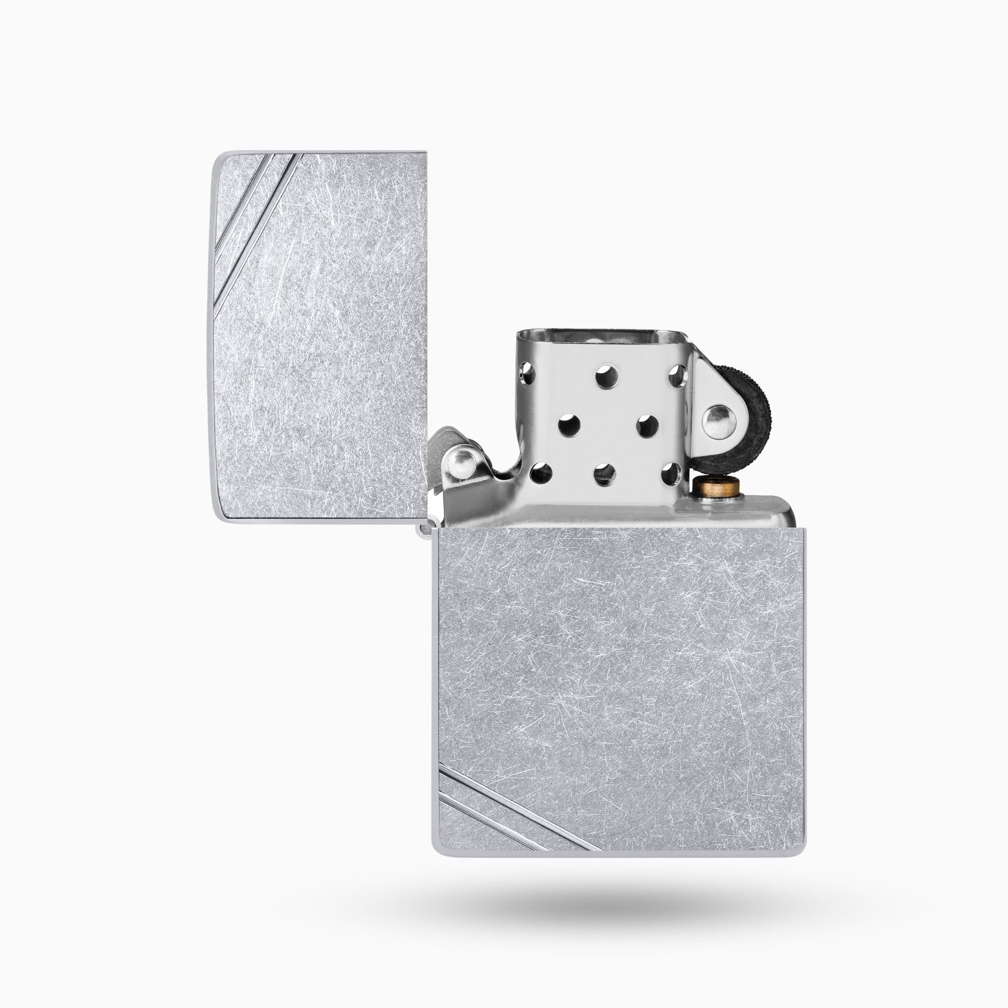 Zippo Street Chrome Vintage Windproof Lighter with Slashes