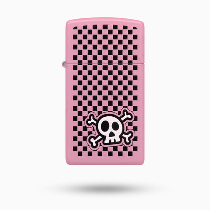 Zippo Checkered Skull Design Windproof Lighter