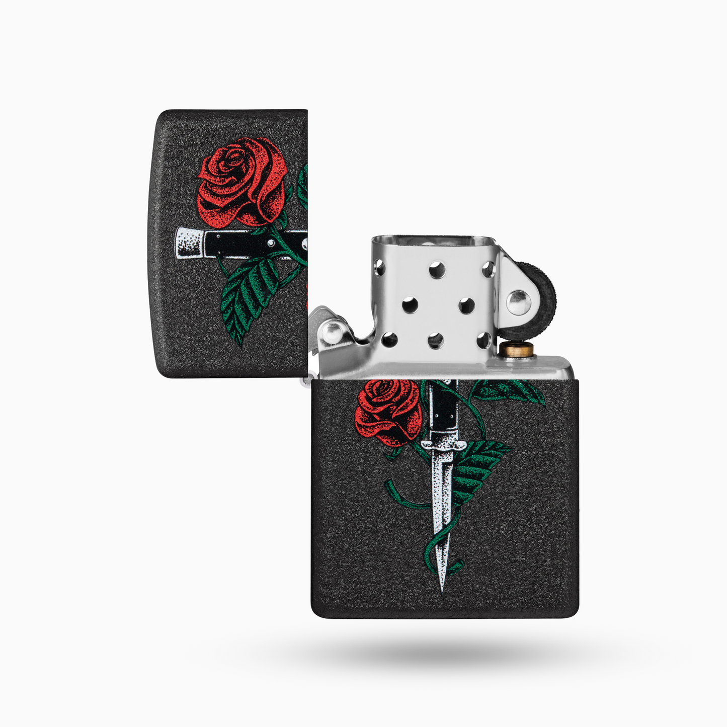 Zippo Rose Dagger Tattoo Design  Windproof Lighter