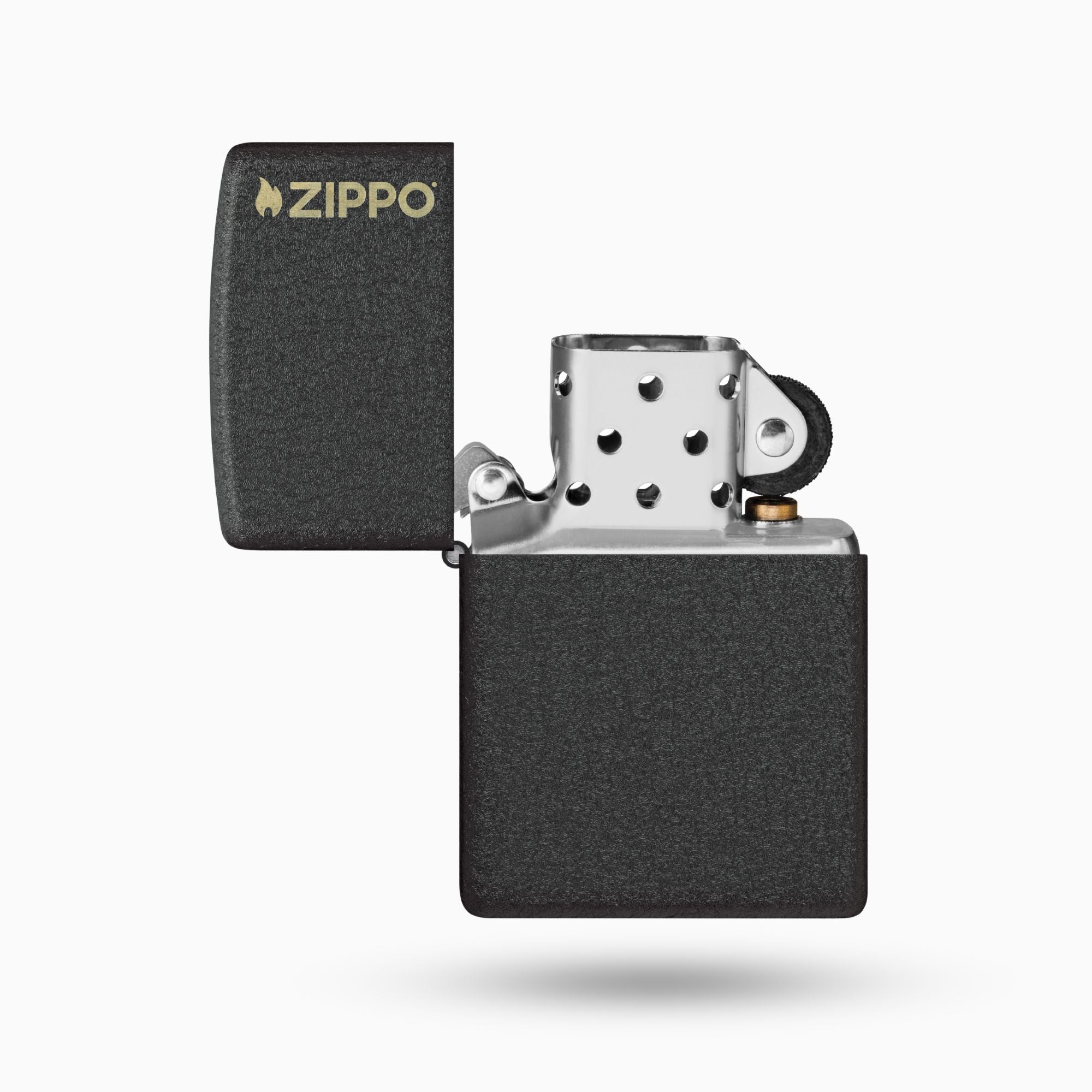Zippo Classic Black Crackle® Logo w/ Windproof Lighter