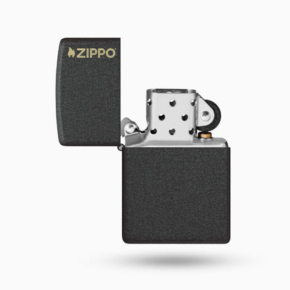 Zippo Classic Black Crackle® Logo w/ Windproof Lighter
