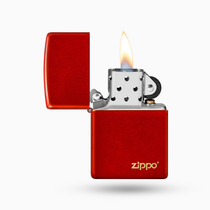 Classic Metallic Red Zippo Logo Windproof Lighter