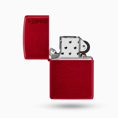 Zippo Classic Candy Apple Red  w/ Logo Windproof Lighter
