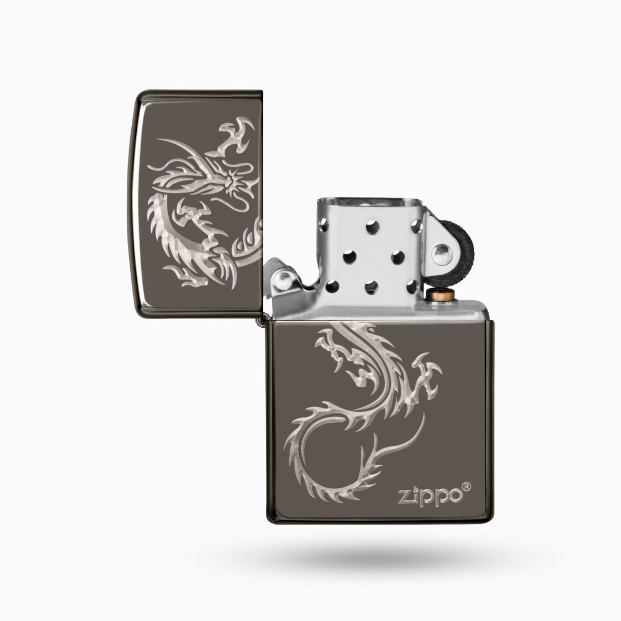 Zippo Chinese Dragon Black Ice Windproof Lighter