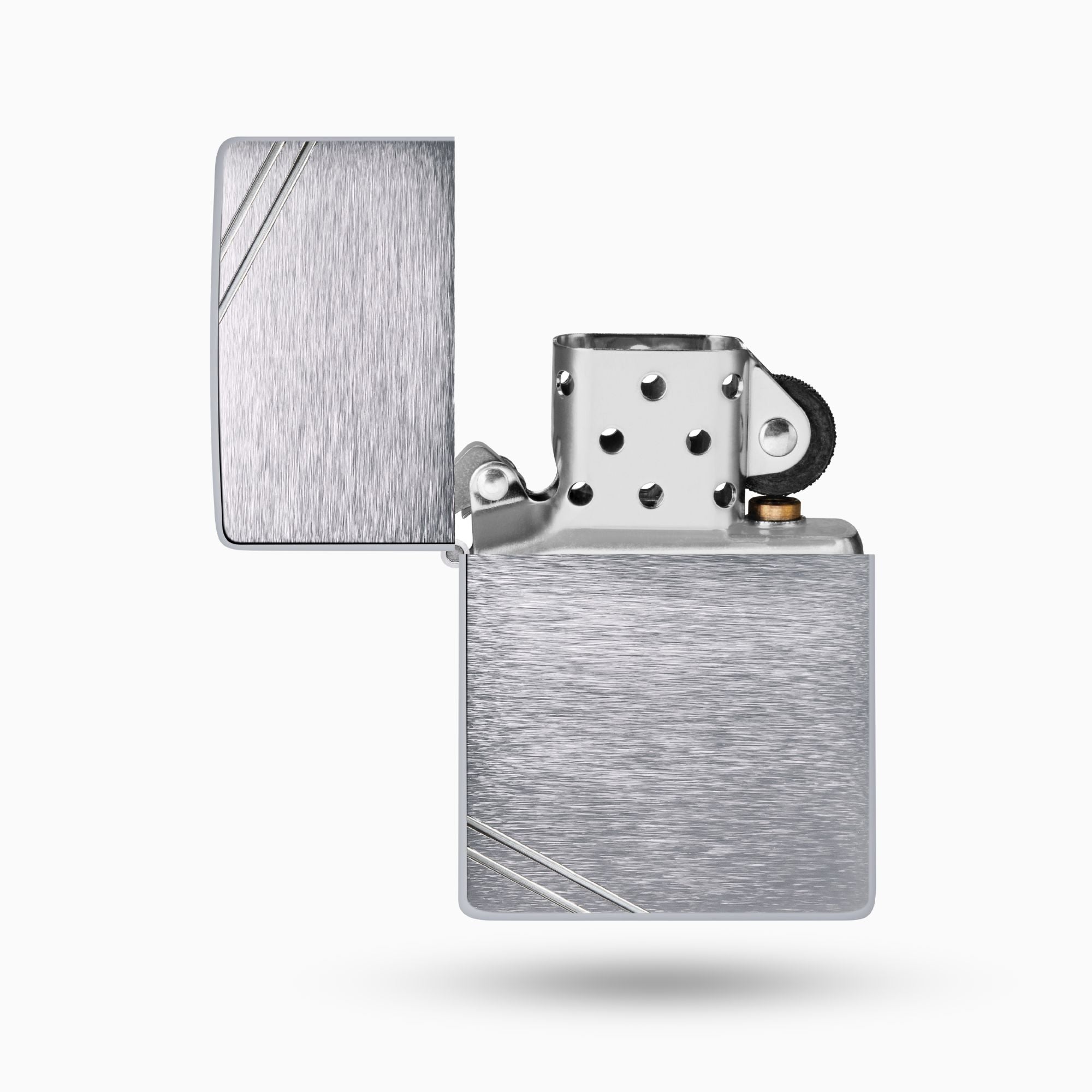 Zippo Vintage Brushed Chrome w/ Slashes Windproof Lighter