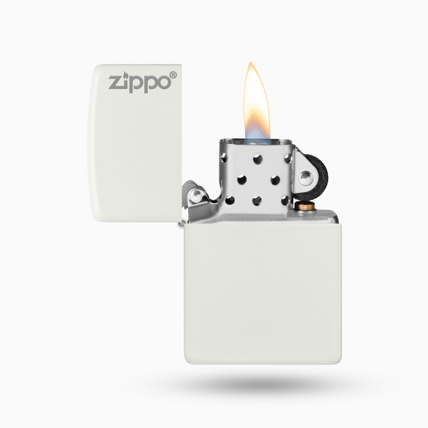 Classic White Matte Zippo Logo Windproof Lighter