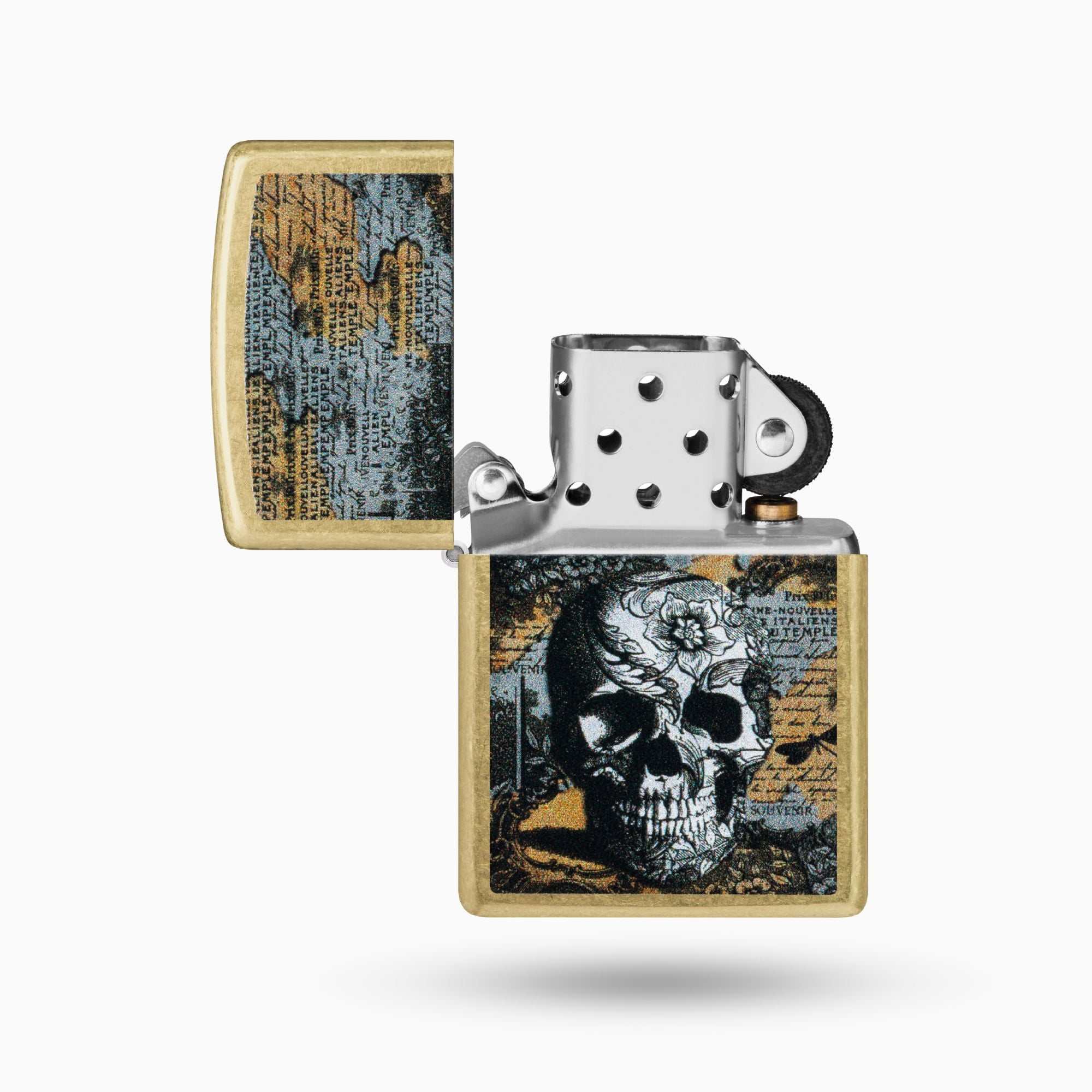 Zippo Floral Skull Design Windproof Lighter