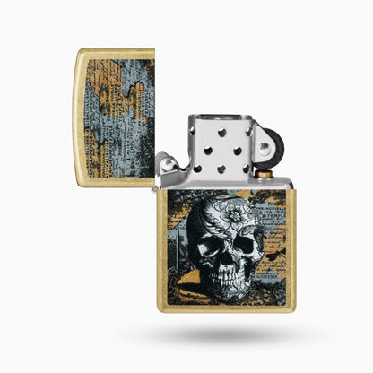 Zippo Floral Skull Design Windproof Lighter