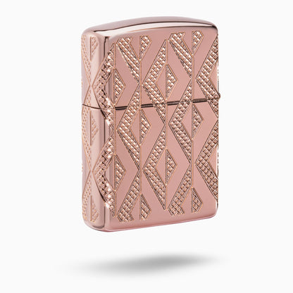 Geometric Diamond Pattern Armor Windproof Lighter
