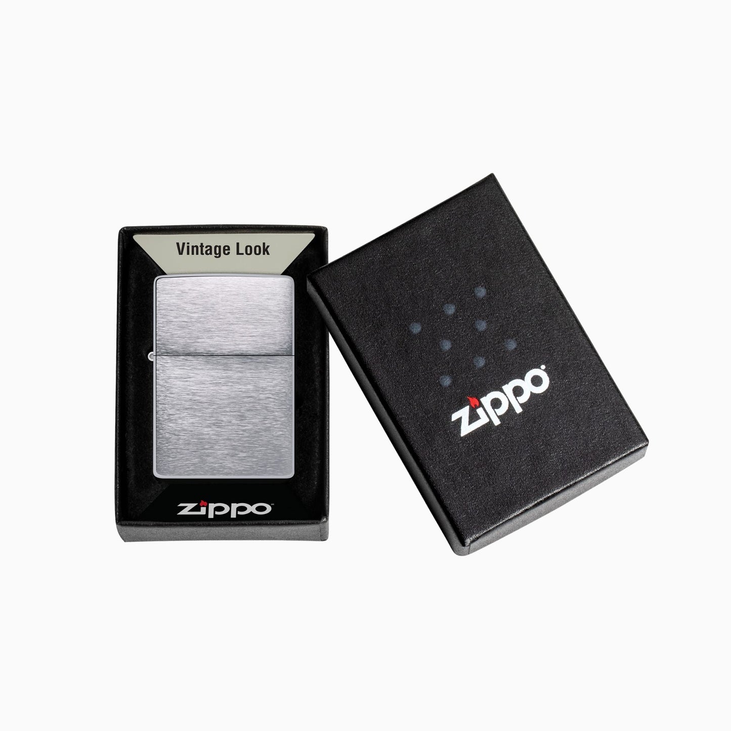 Zippo Brushed Chrome Vintage Windproof Lighter