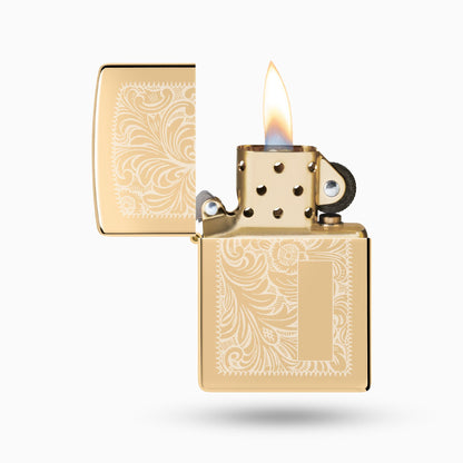 Zippo Venetian High Polish Brass Lustre Windproof Lighter