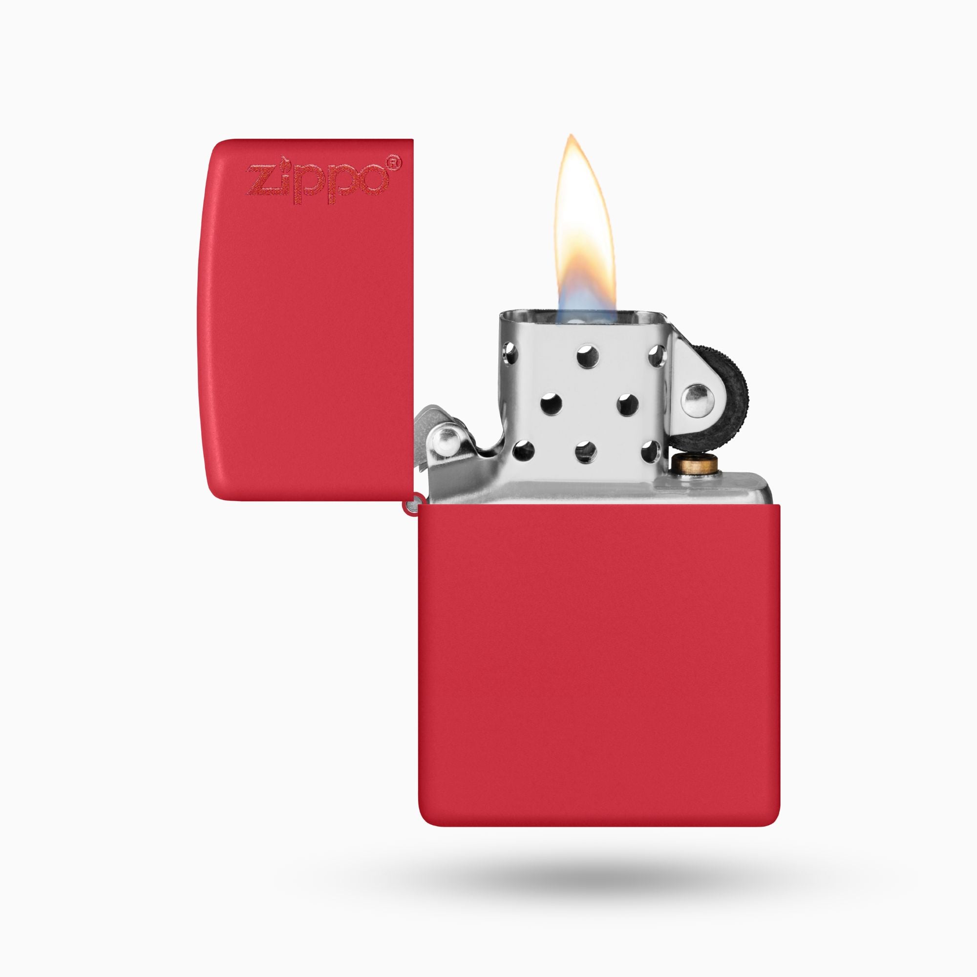 Zippo Classic Red Matte Logo Windproof Lighter