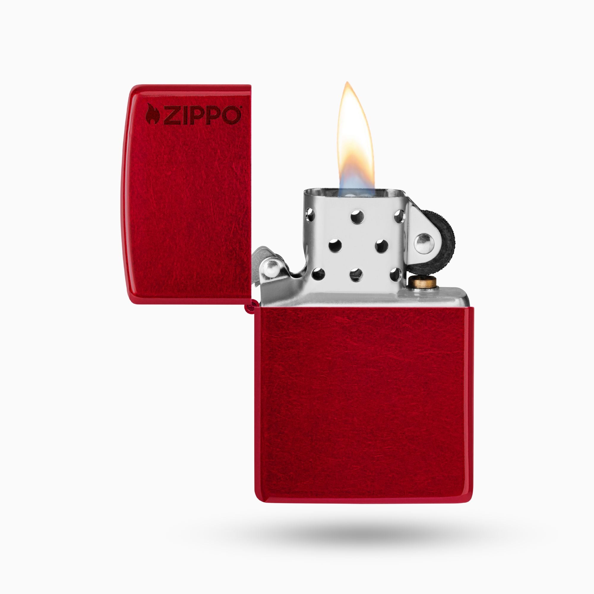 Zippo Classic Candy Apple Red  w/ Logo Windproof Lighter