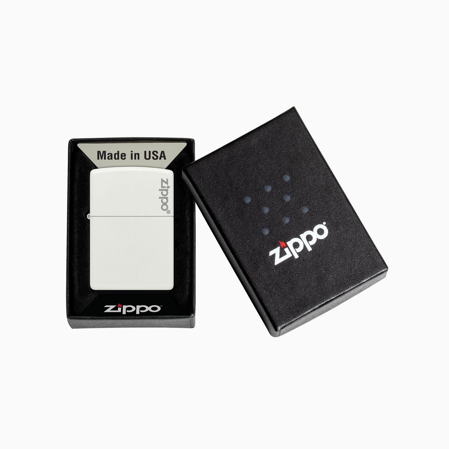 Classic White Matte Zippo Logo Windproof Lighter