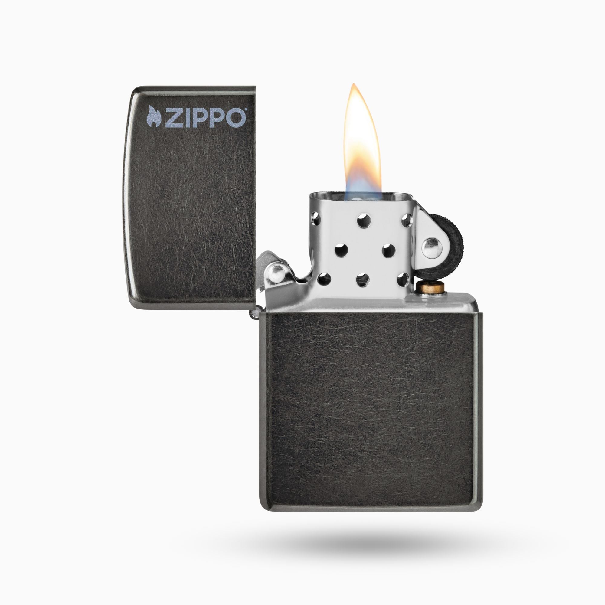 Zippo Classic Grey w/ Logo WIndproof Lighter