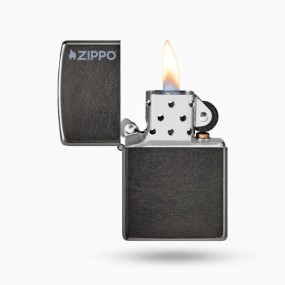 Zippo Classic Grey w/ Logo WIndproof Lighter