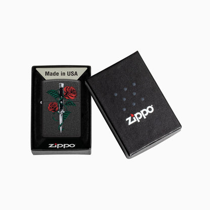 Zippo Rose Dagger Tattoo Design  Windproof Lighter