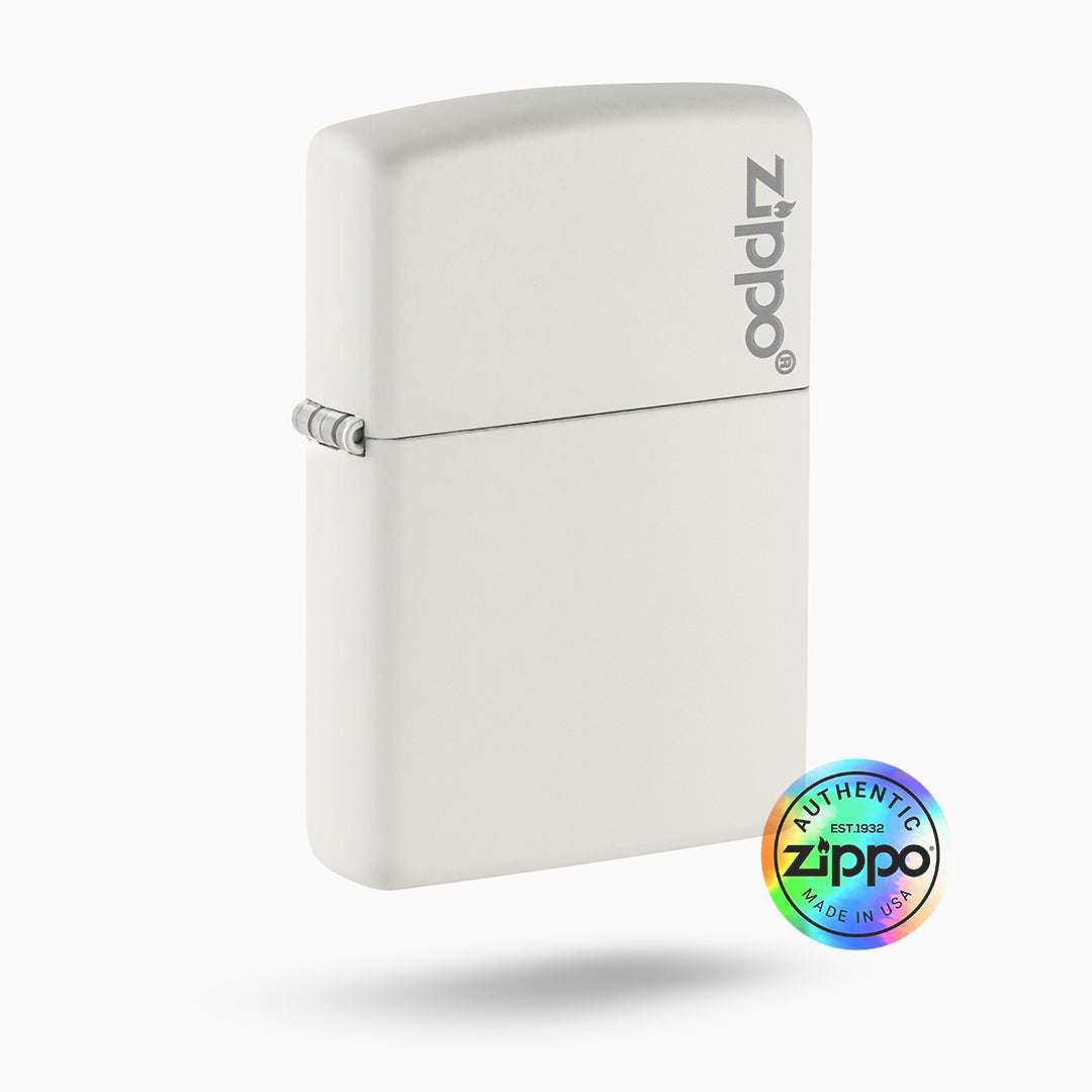 Classic White Matte Zippo Logo Windproof Lighter By Yo Dragon , Official Partner Zippo