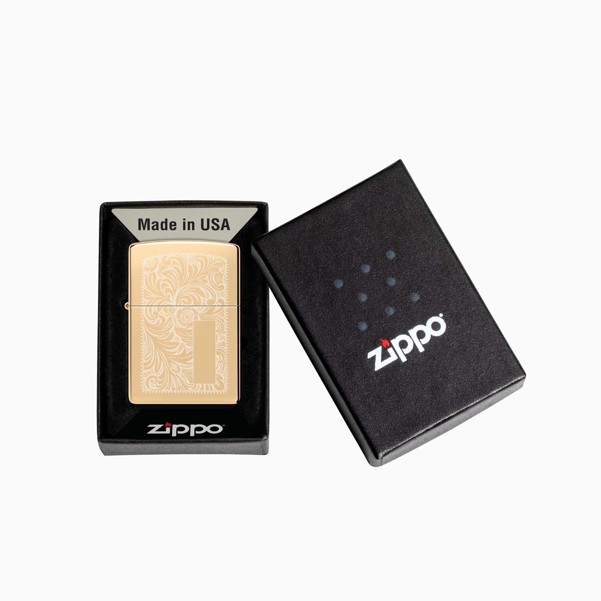 Zippo Venetian High Polish Brass Lustre Windproof Lighter