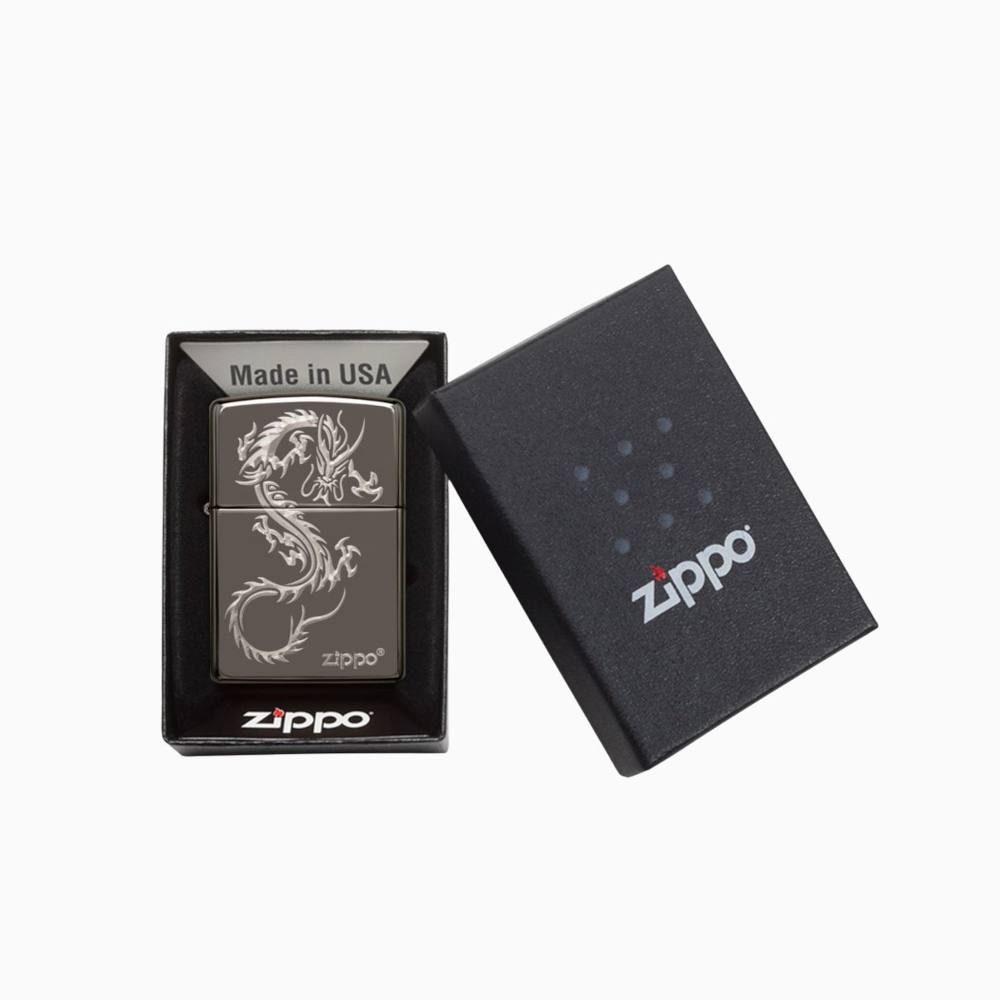 Zippo Chinese Dragon Black Ice Windproof Lighter