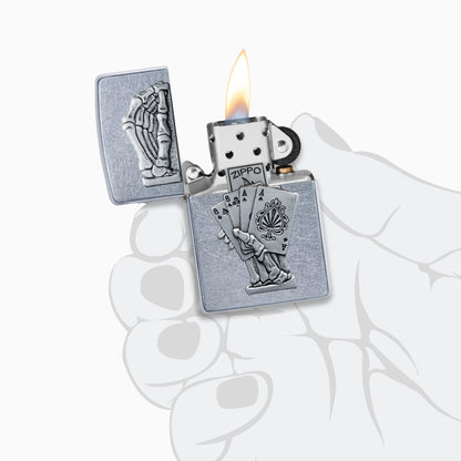 Zippo Dead Mans Hand Emblem Design  Windproof Lighter