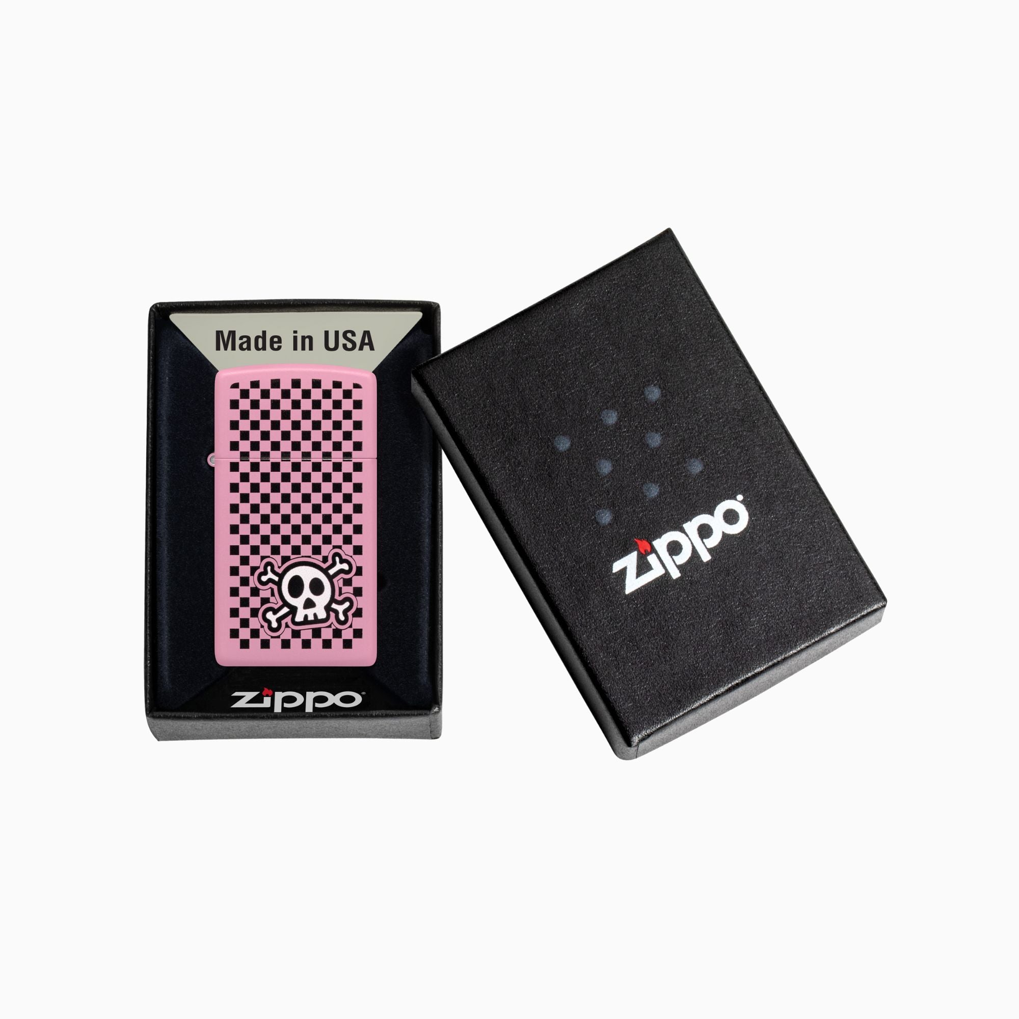 Zippo Checkered Skull Design Windproof Lighter