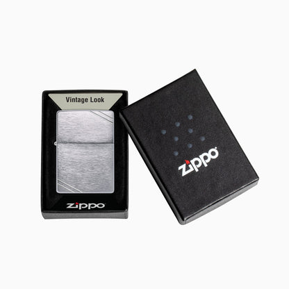 Zippo Vintage Brushed Chrome w/ Slashes Windproof Lighter