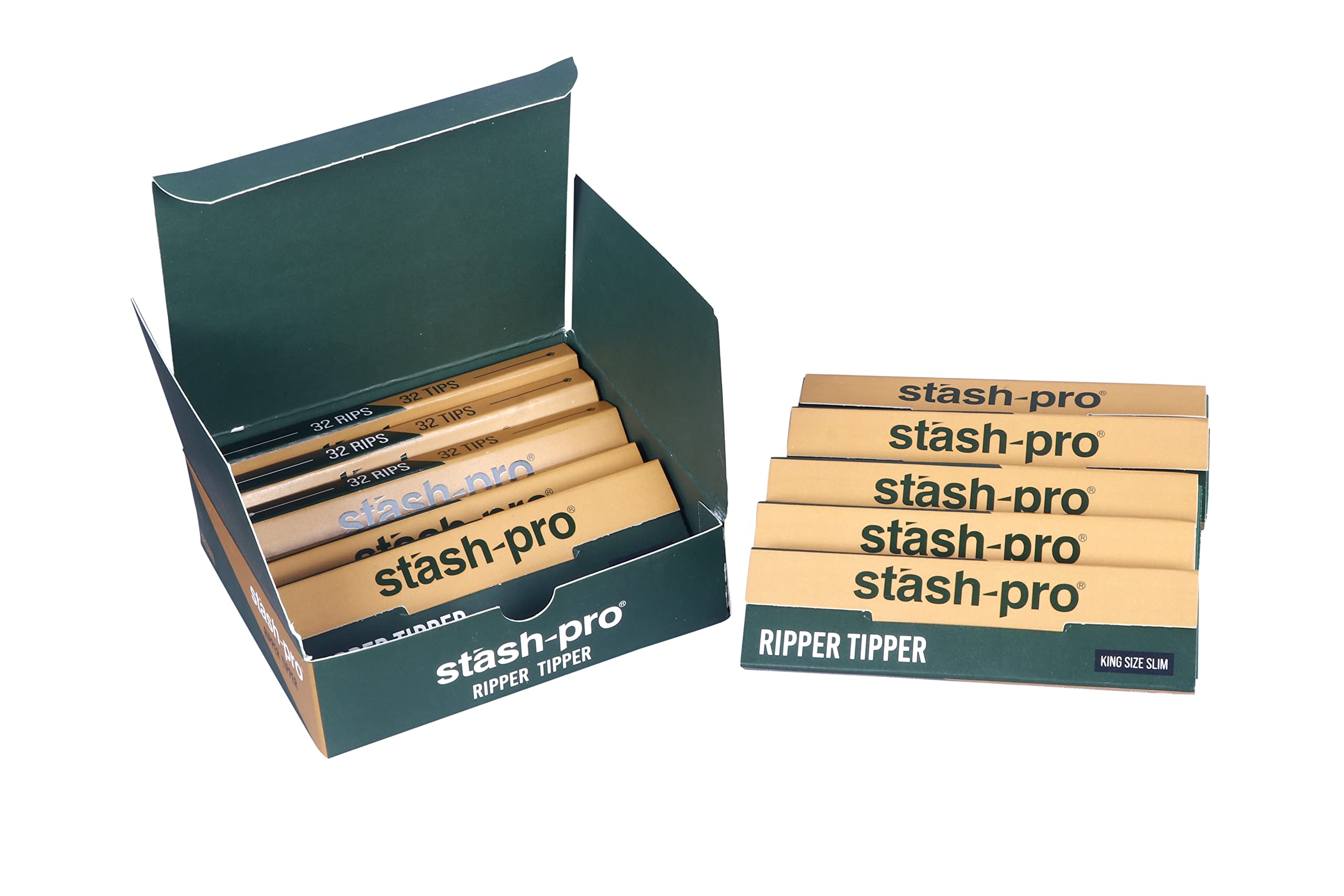 Stash pro Brown Ripper Rolling Paper 32 Leaves + 32 Roaches Stash Pro