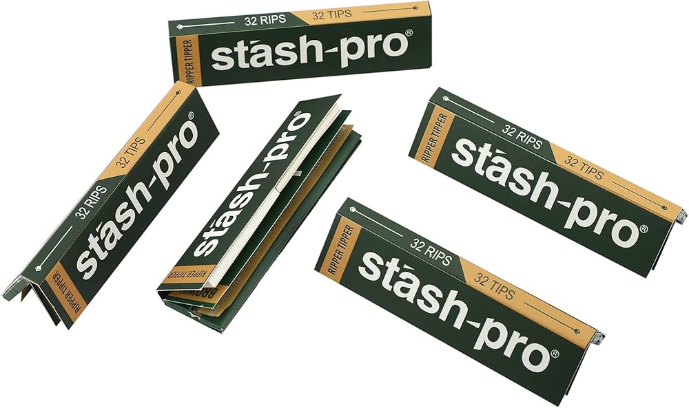 Stash Pro Brown Ripper Rolling Small Size Paper 32 Leaves + 32 Roaches