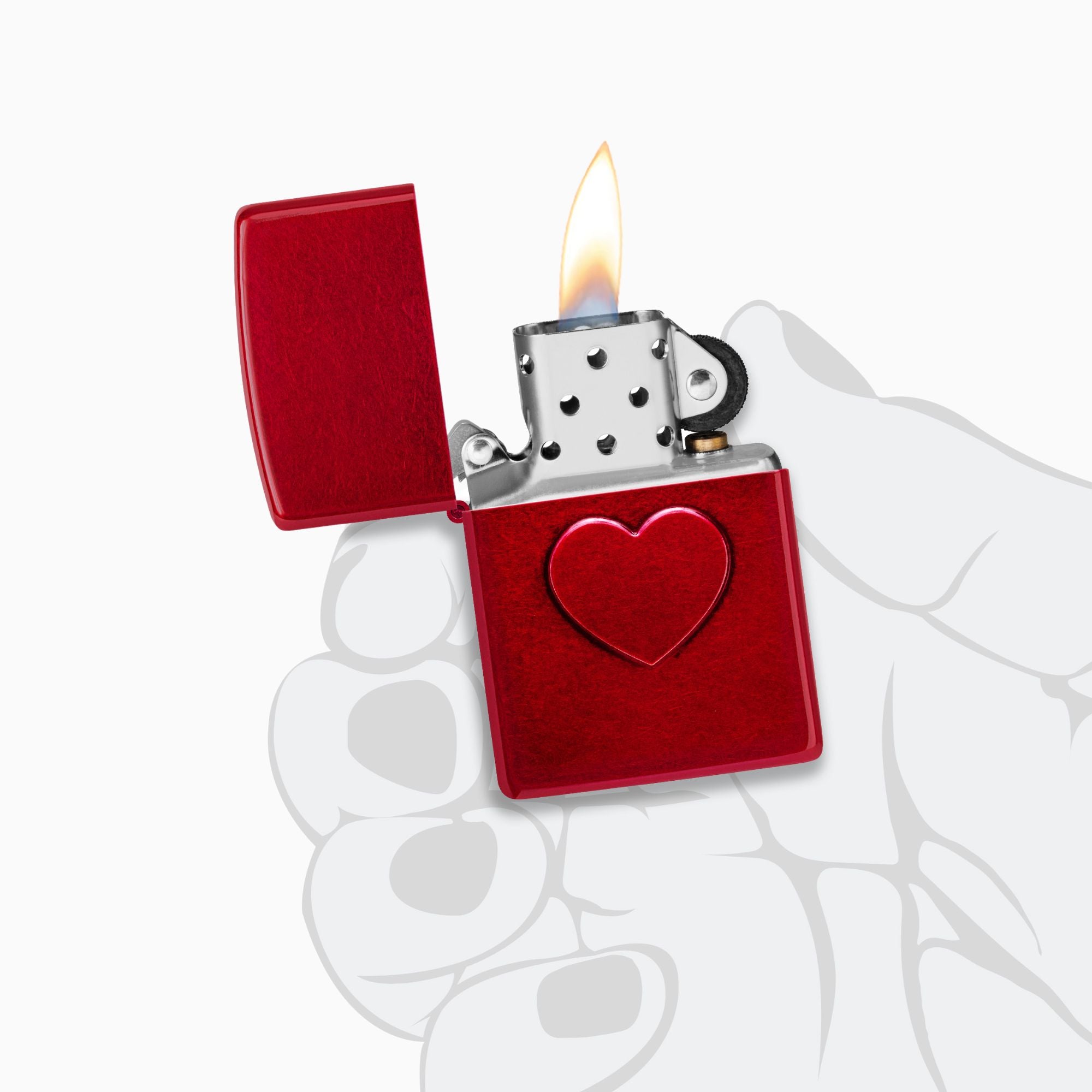 Zippo Stamped Heart Design Windproof Lighter