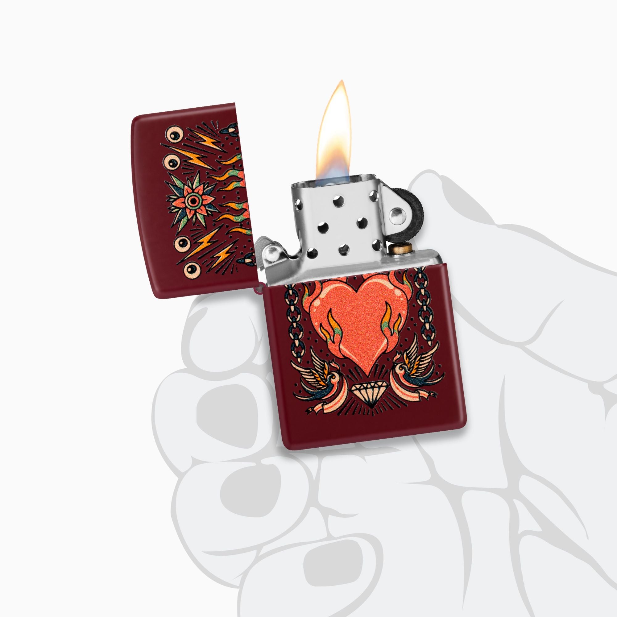 Zippo Tattoo Heart Design WIndproof Lighter