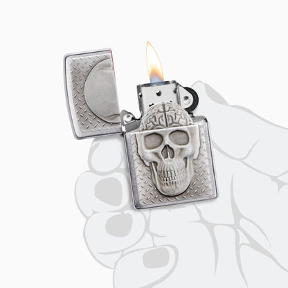 Zippo Skull with Brain Surprise Windproof Lighter