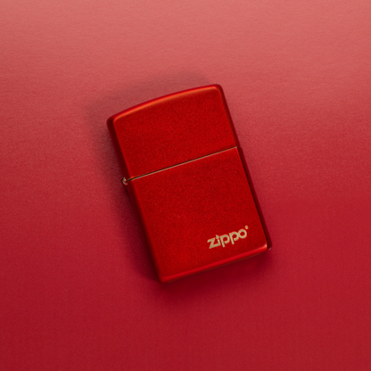 Classic Metallic Red Zippo Logo Windproof Lighter