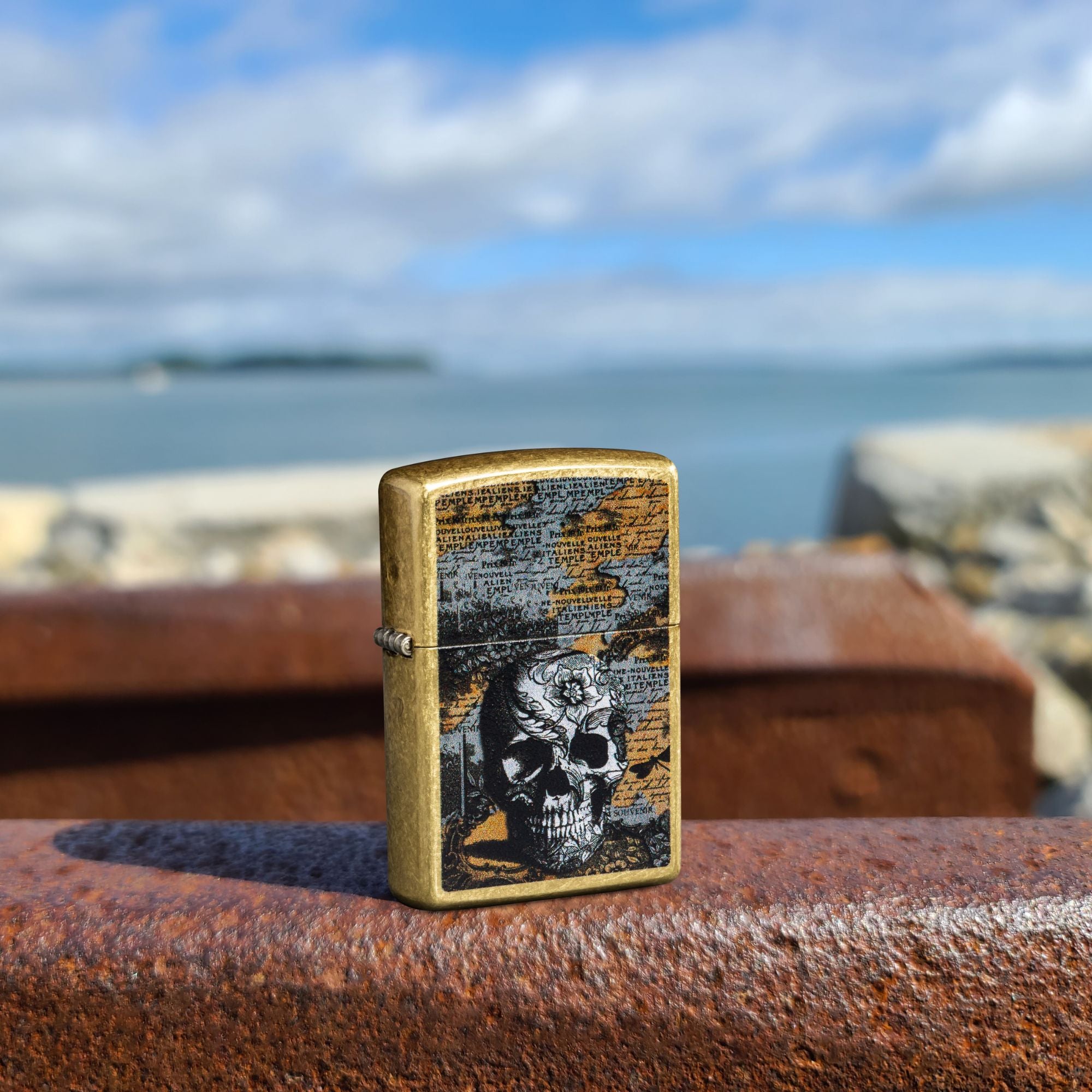 Zippo Floral Skull Design Windproof Lighter