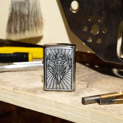 Zippo Eagle Shield Emblem Design Windproof Lighter