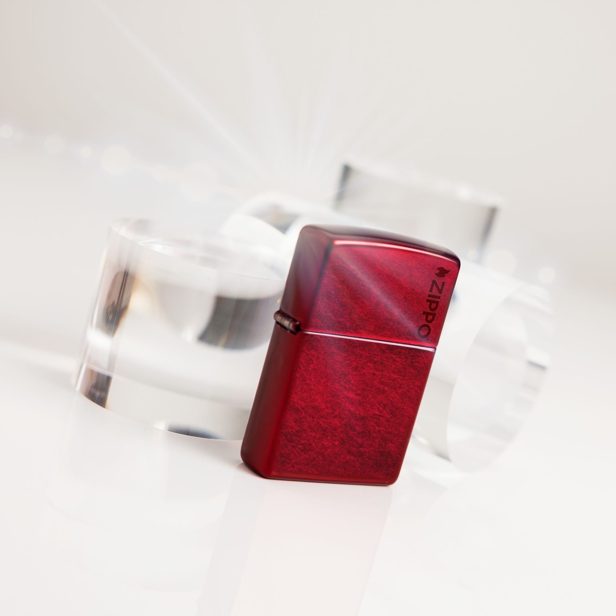 Zippo Classic Candy Apple Red  w/ Logo Windproof Lighter