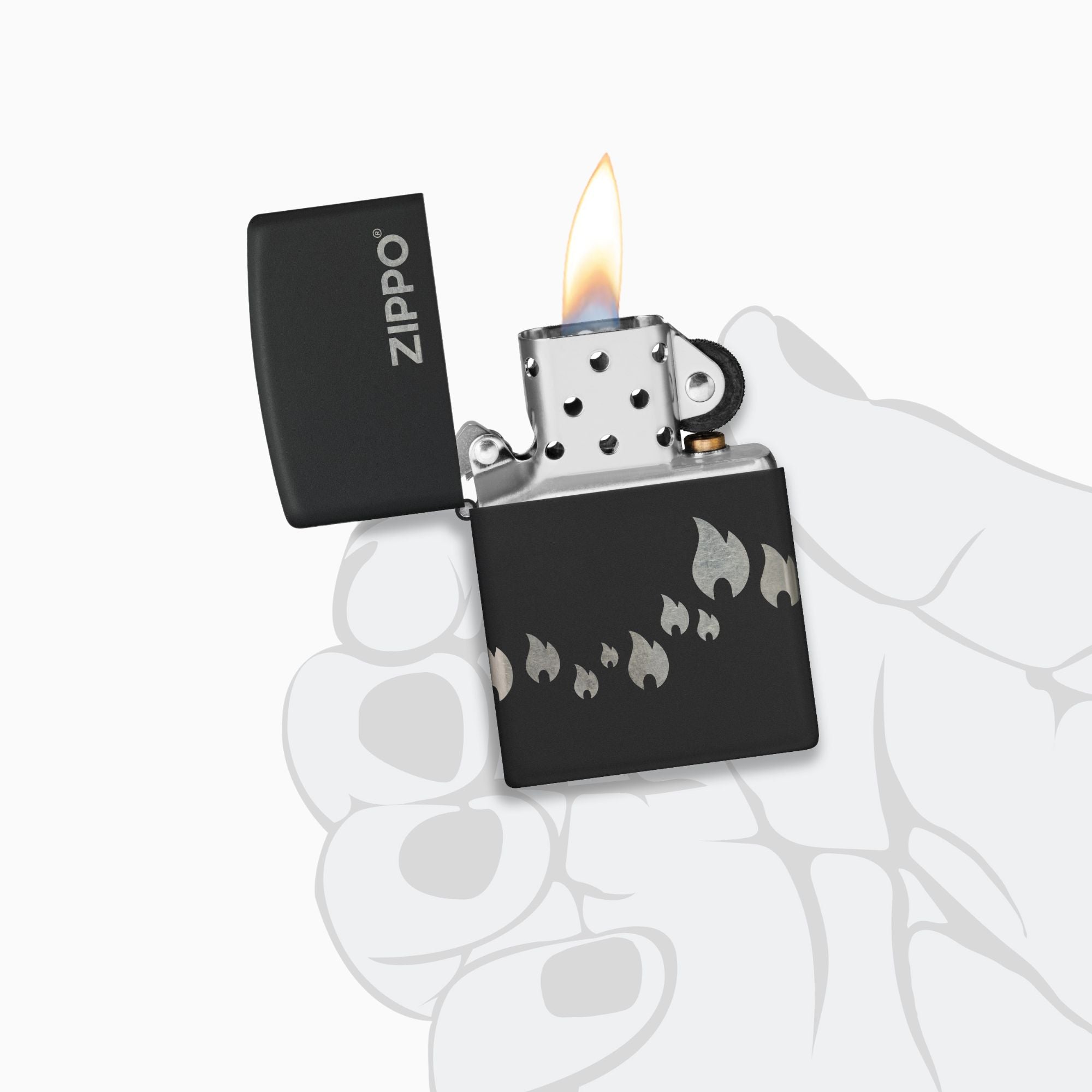 Zippo Black Flame Design Windproof Lighter